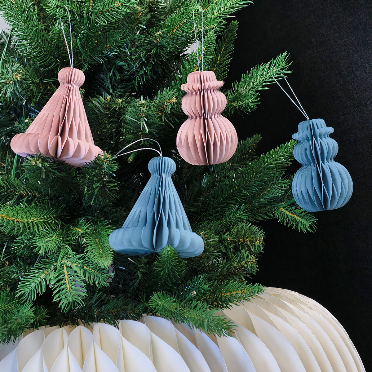 Nordic Geometric Honeycomb Drop Baubles (PB-CO-02)