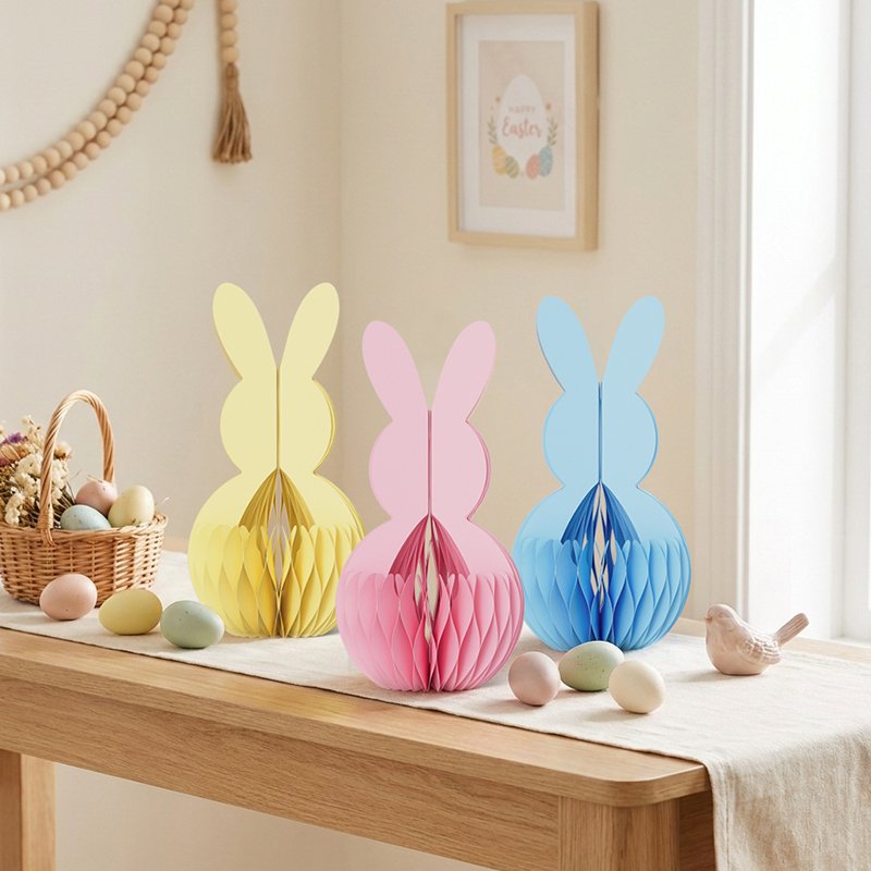3D Honeycomb Paper Easter Bunny Egg Cup Centerpiece (PB-ET-01)