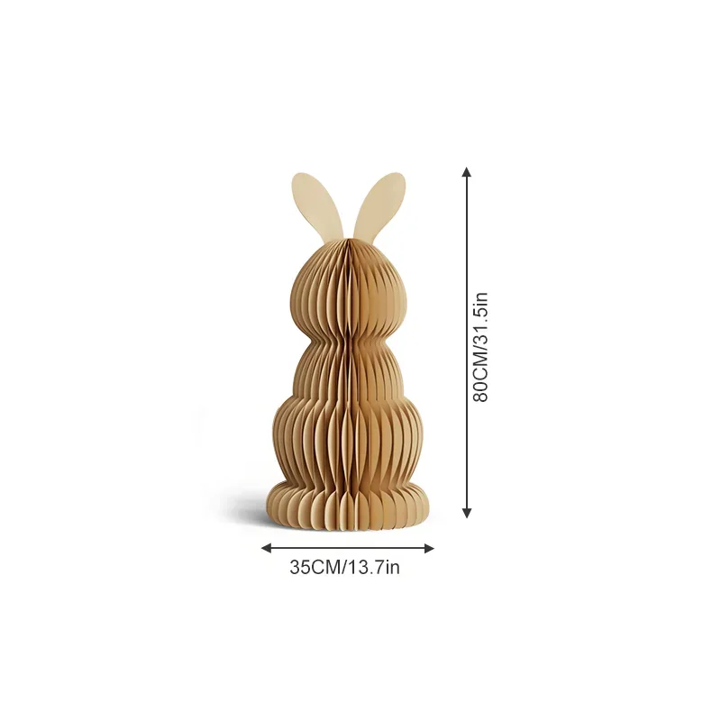 3D Honeycomb Easter Spring Bunny Family Figurine Trio Set View 7