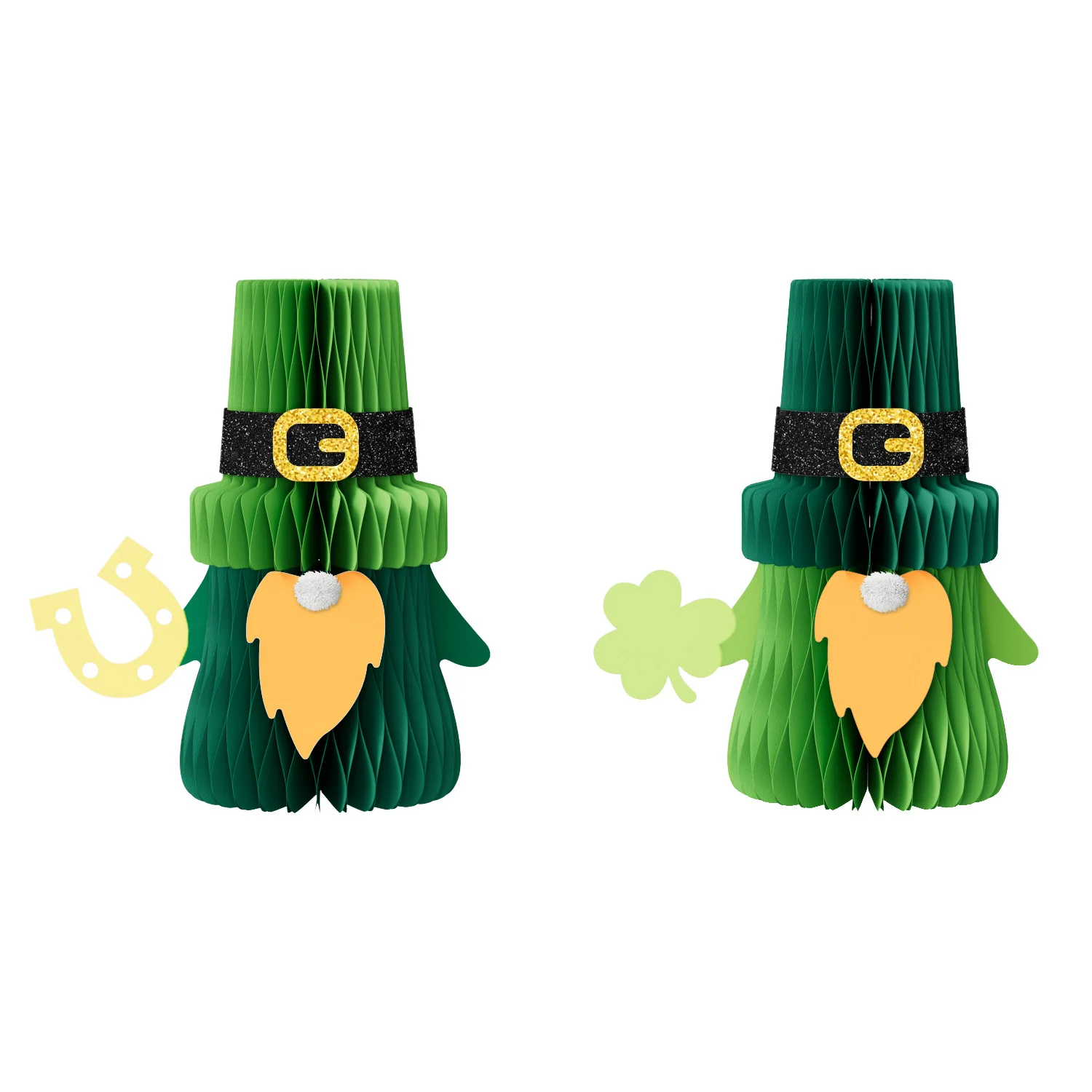 St. Patrick's Day Lucky Clover Honeycomb Gnome Figurine