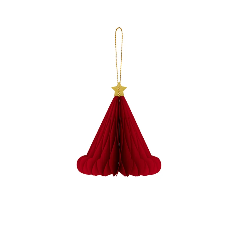 3D Foldable Honeycomb Christmas Santa Hat & Bauble Hanging Set View 2