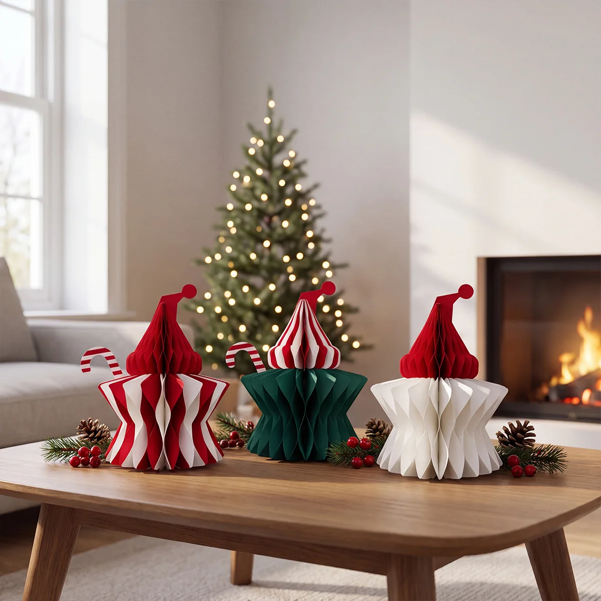 3D Honeycomb Christmas Star Wizard Hat Tabletop Centerpiece View 8