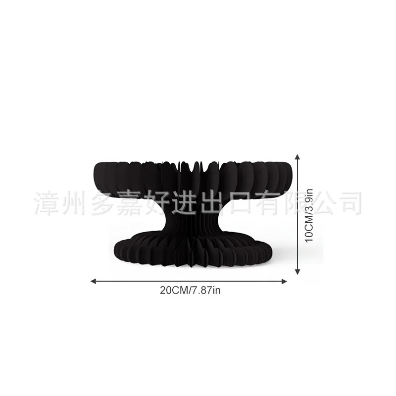 Graduation Black & Gold Tiered Honeycomb Dessert Stand View 3