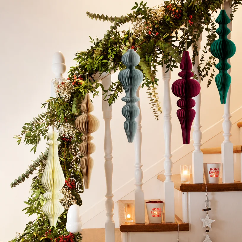 Diamond Faceted Honeycomb Hanging Ball (Champagne) - Tree hanging decoration
