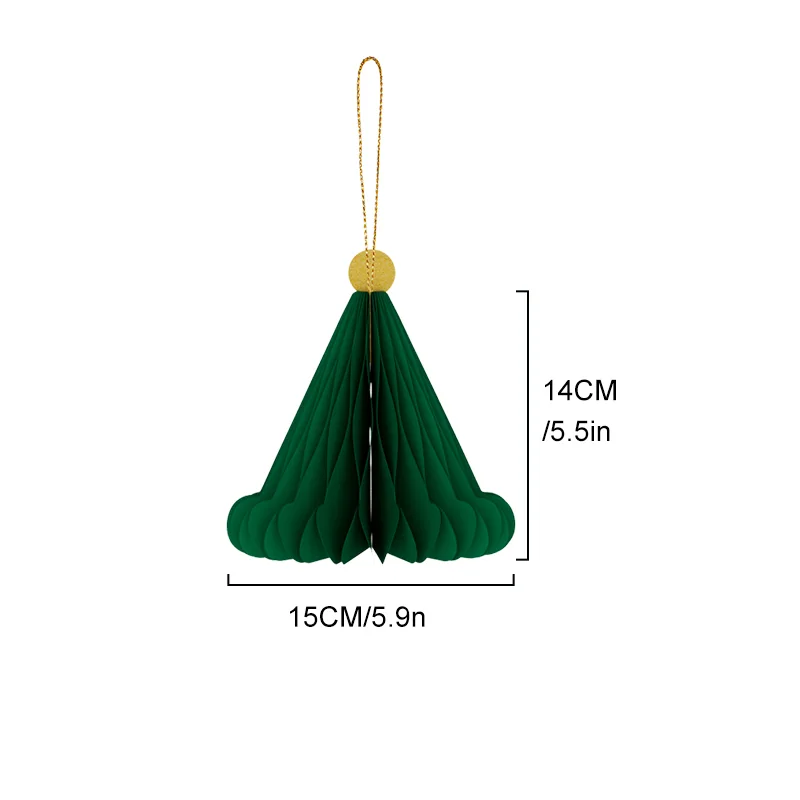 3D Foldable Honeycomb Christmas Santa Hat & Bauble Hanging Set View 8