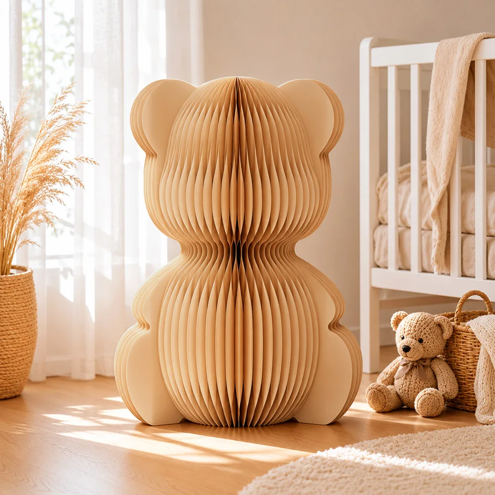 1-Meter Large-Scale Foldable Honeycomb Display Bear