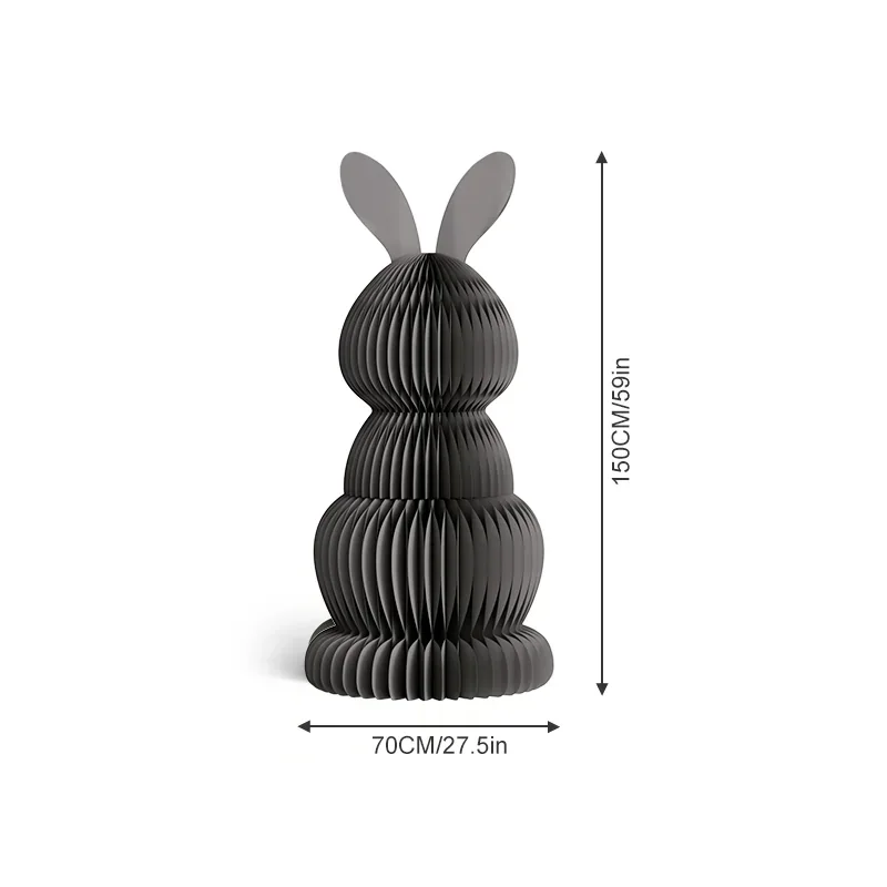 3D Honeycomb Easter Spring Bunny Family Figurine Trio Set View 5