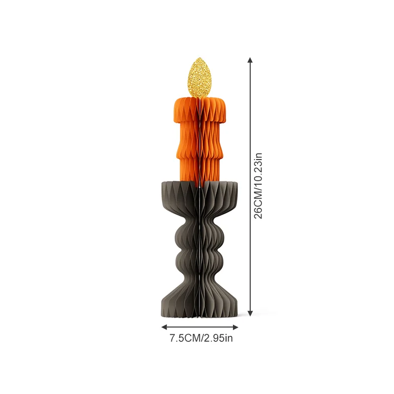 Foldable Honeycomb Halloween Gothic Candelabra (PB-HW-03)