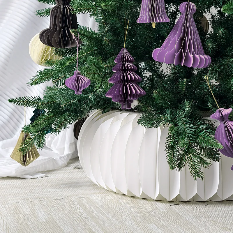Foldable Honeycomb Paper Christmas Tree Base Collar Skirt Fence View 2