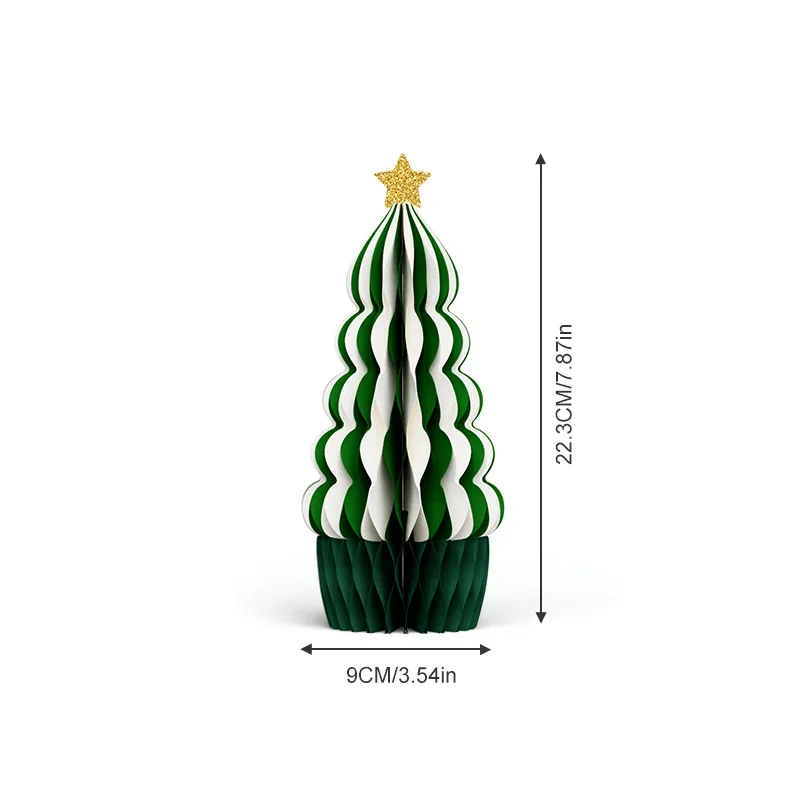 Nordic Minimalist Layered Honeycomb Christmas Tree Display View 2