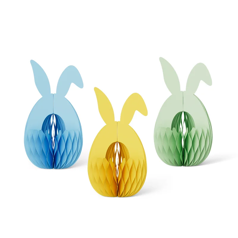 3D Honeycomb Easter Bunny Ears Egg Cup Duo Holder View 6