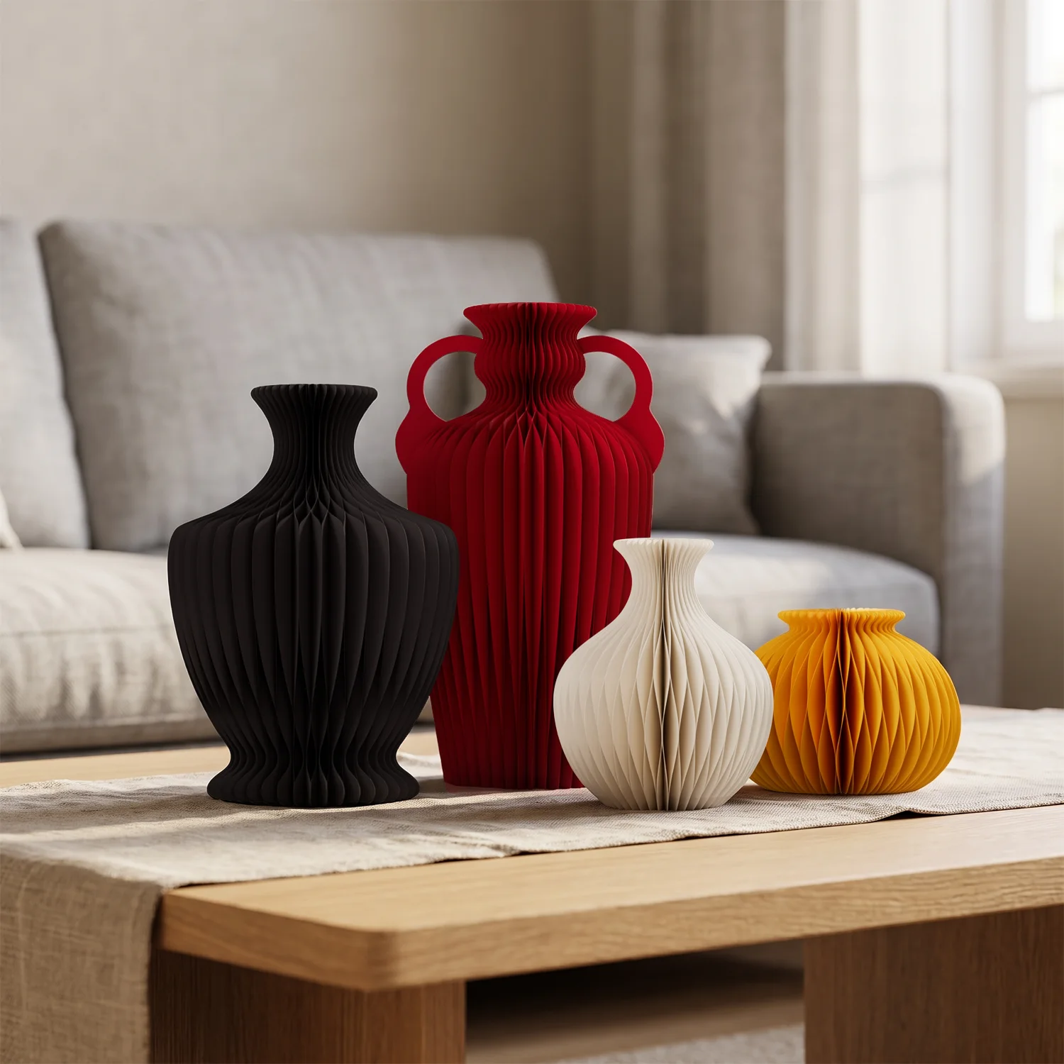 Foldable Honeycomb Paper Tabletop Floral Vase Sleeve