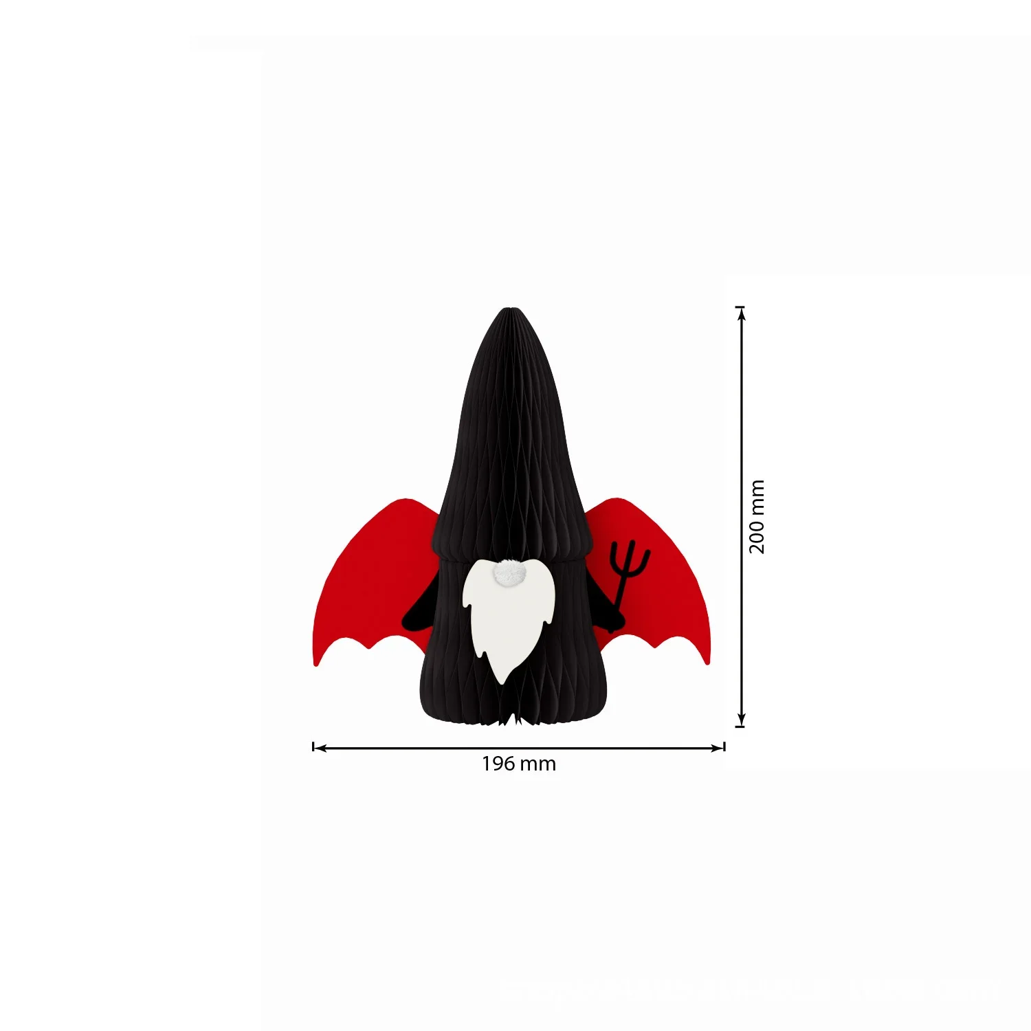 3D Foldable Honeycomb Halloween Bat-Wing Demon Gnome Figurine View 2