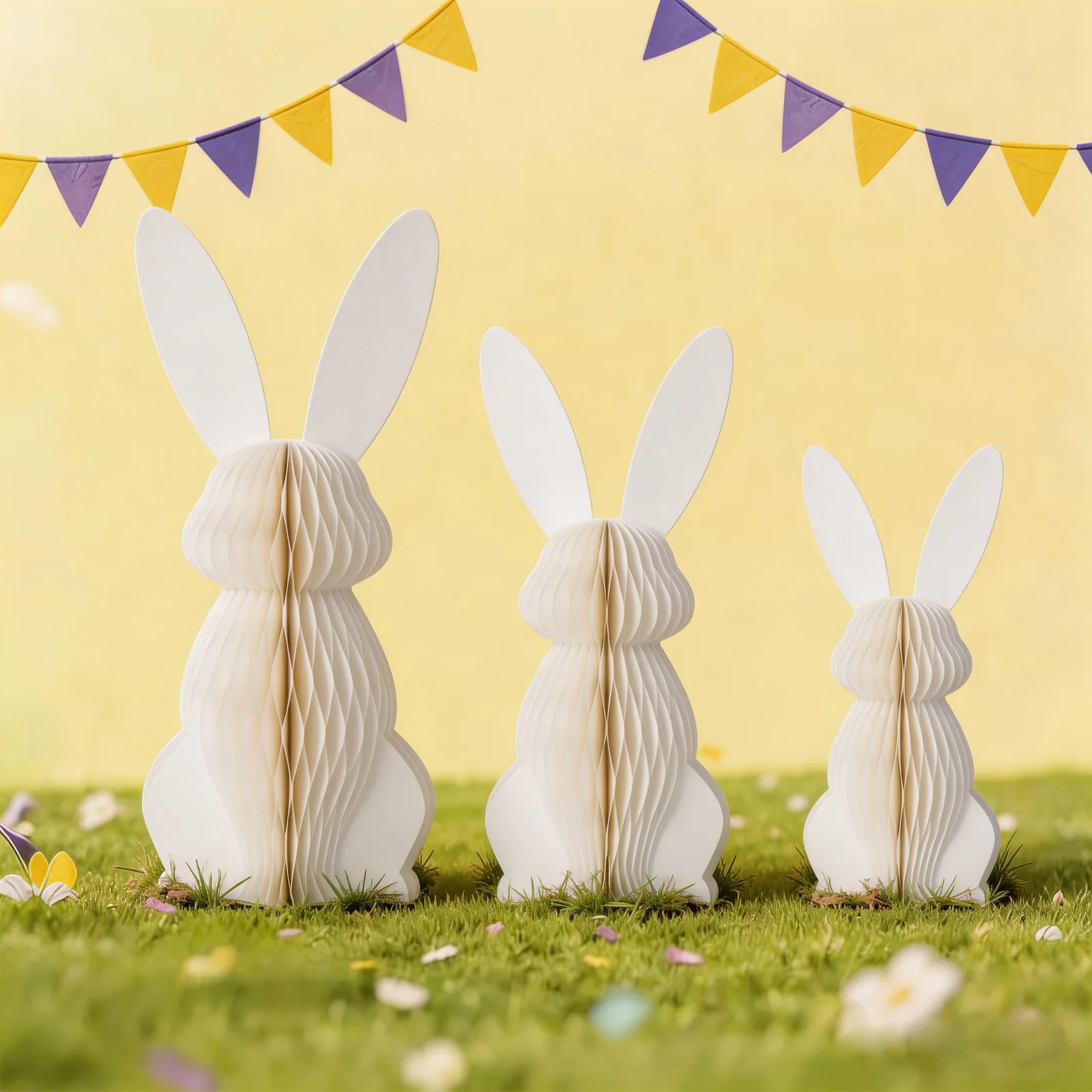 3D Foldable Honeycomb Easter Bunny Tabletop Figurine