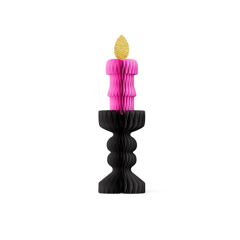 Foldable Honeycomb Paper Halloween Gothic Candelabra Centerpiece View 5