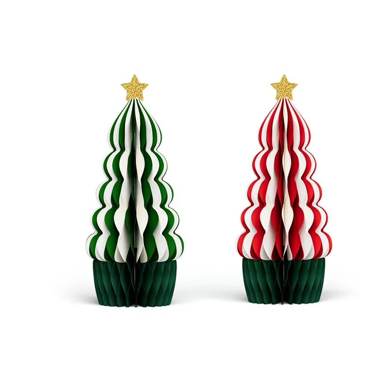 Nordic Minimalist Layered Honeycomb Christmas Tree Display View 3