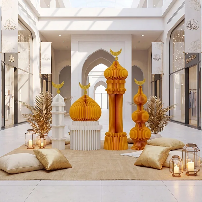 Grand Scale Foldable Honeycomb Ramadan Arch & Lantern Stage Prop View 7