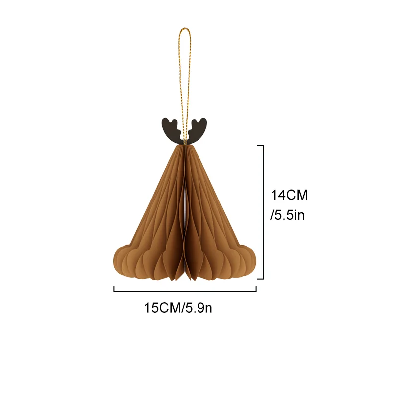 3D Foldable Honeycomb Christmas Santa Hat & Bauble Hanging Set View 7
