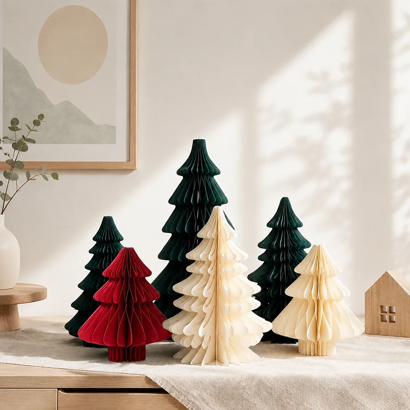 MY PAPER BLOOM Slim Conical Honeycomb Holiday Tree