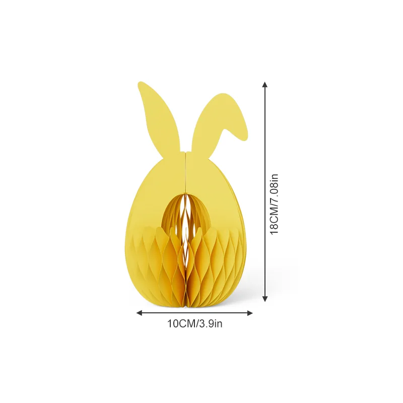 3D Honeycomb Easter Bunny Ears Egg Cup Duo Holder View 2