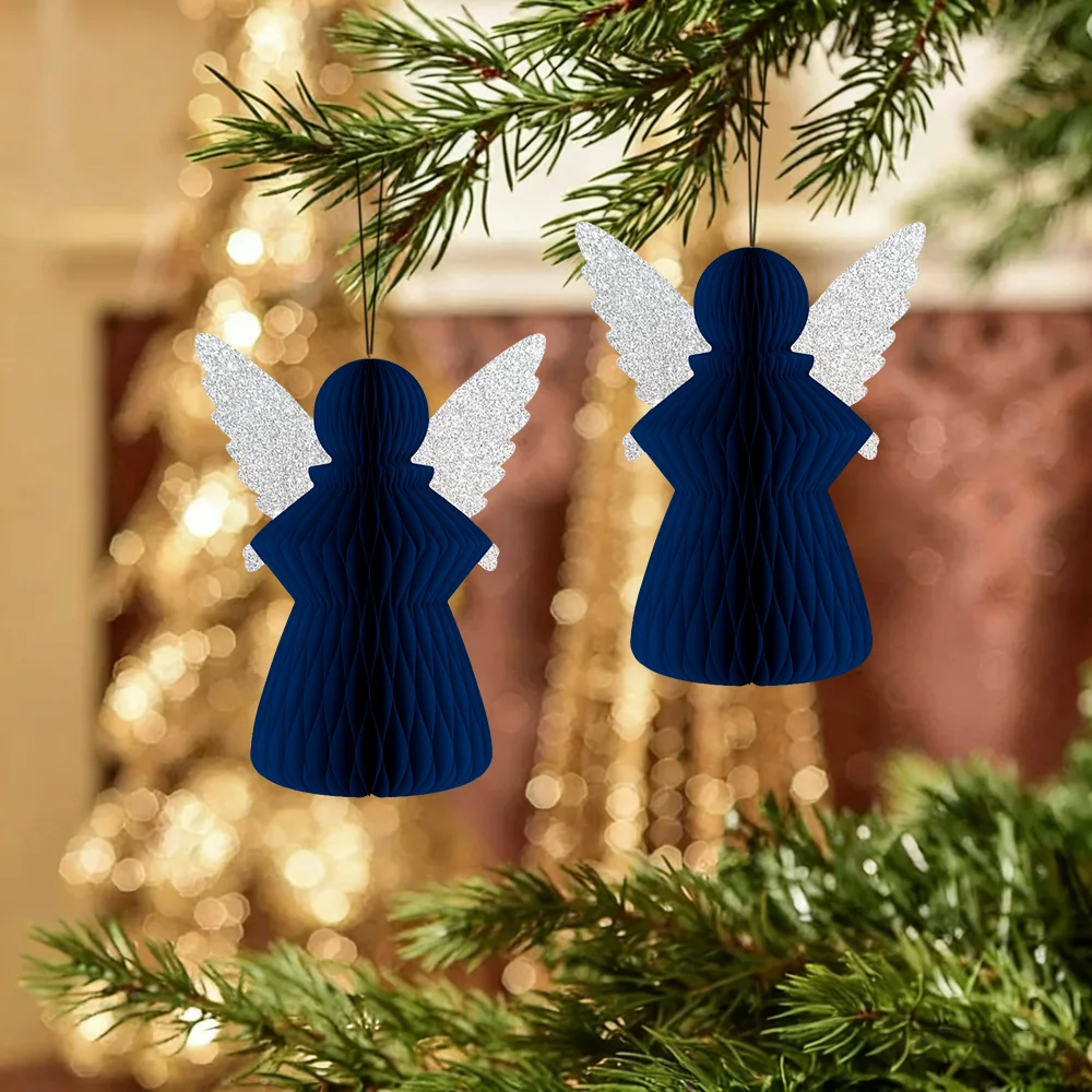 Foldable Honeycomb Paper Christmas Angel Figurine Centerpiece