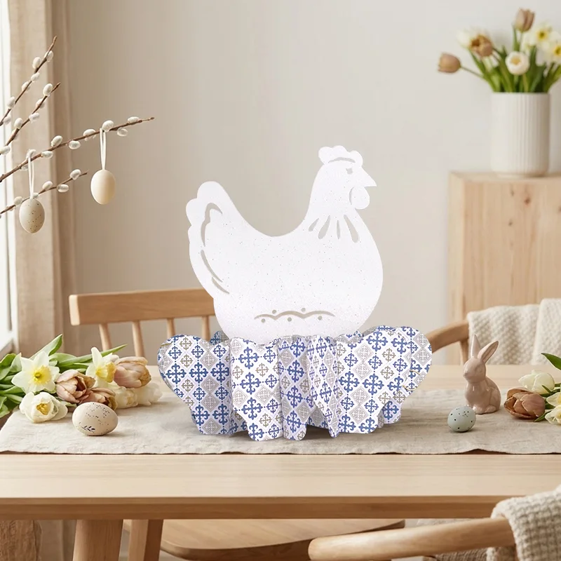 3D Honeycomb Spring Nesting Hen Egg Platter Centerpiece View 4