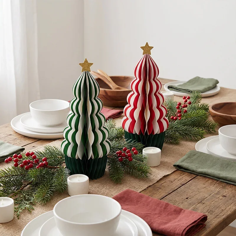 Nordic Minimalist Layered Honeycomb Christmas Tree Display View 5
