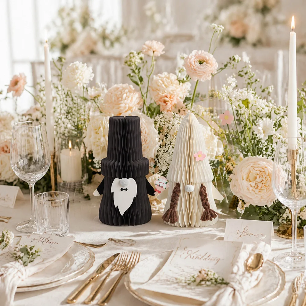 Bride & Groom Pair with Intricate Veil & Bowtie Details