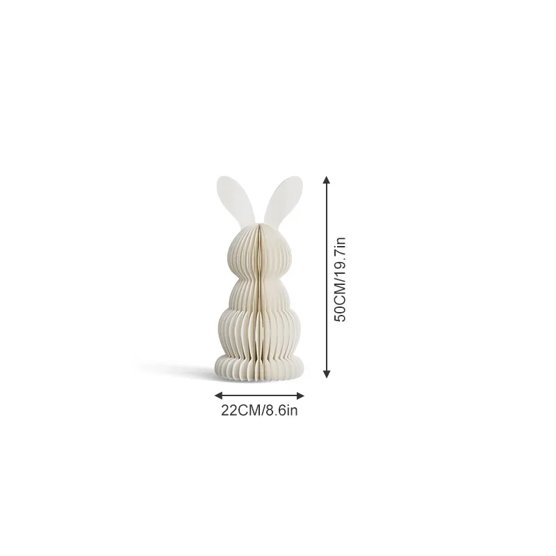 3D Honeycomb Easter Spring Bunny Family Figurine Trio Set View 8