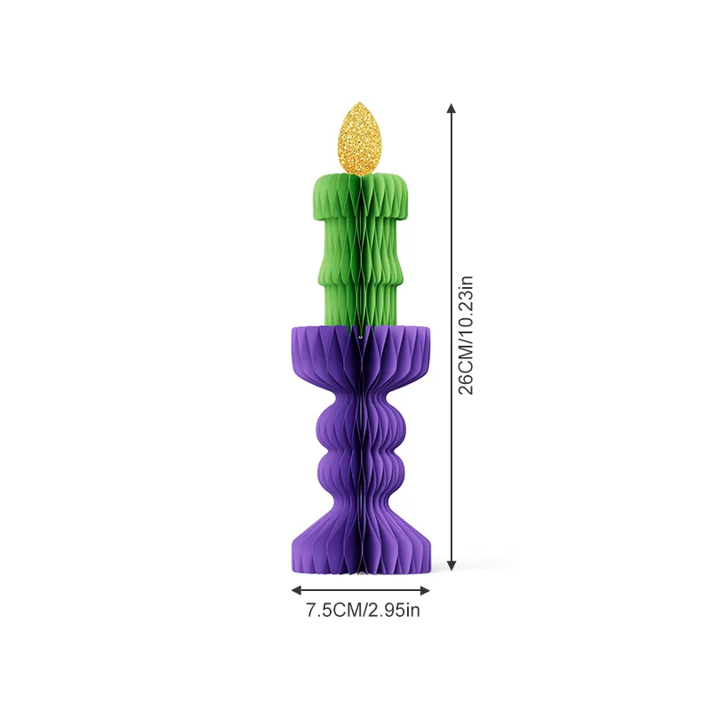 Foldable Honeycomb Paper Halloween Gothic Candelabra Centerpiece View 3