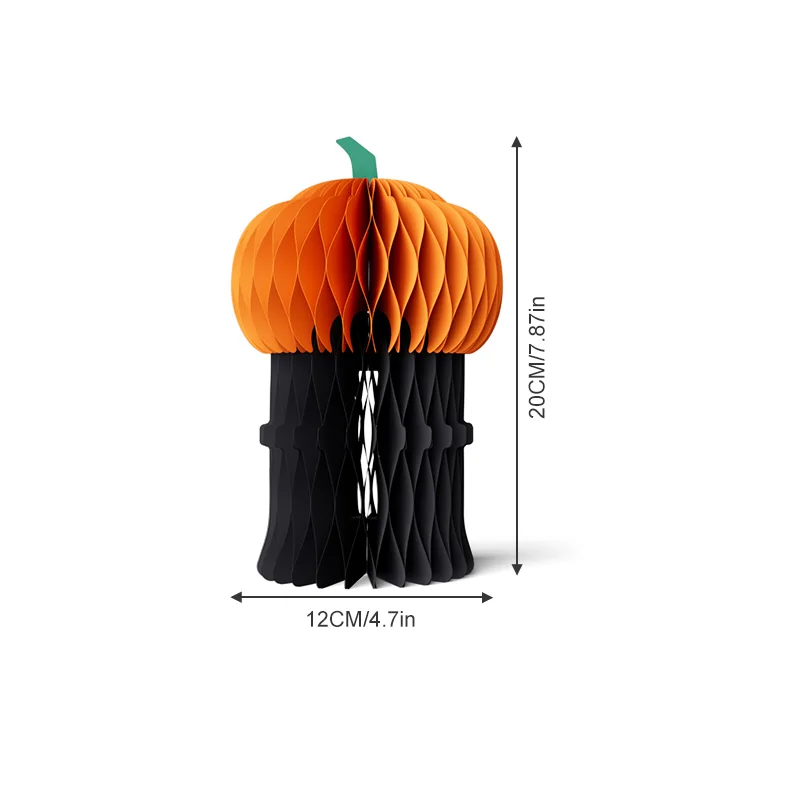 3D Honeycomb Halloween Pumpkin Ghost Duo (PB-HW-02)