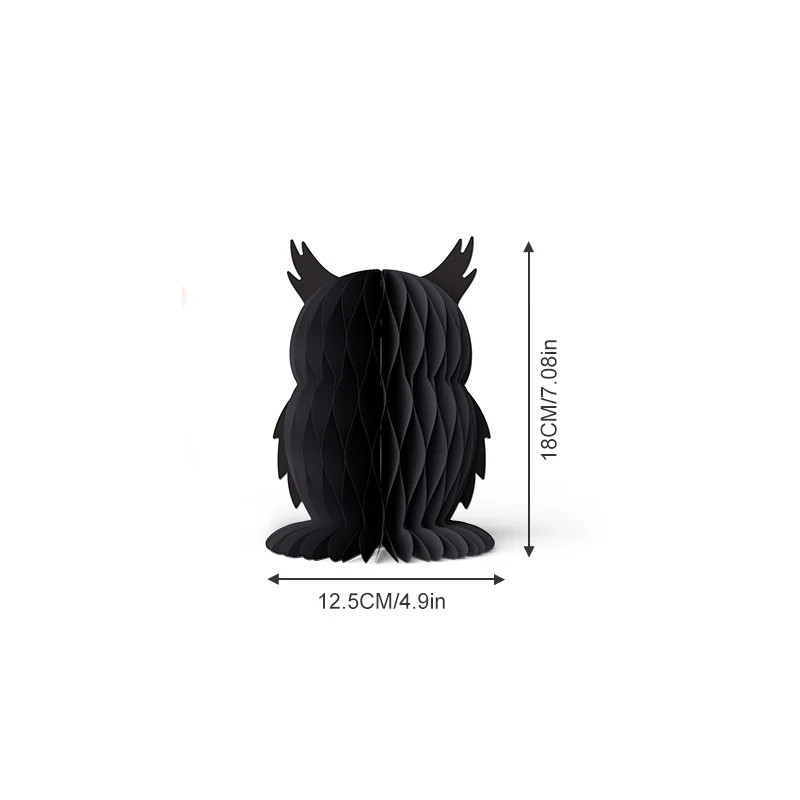 3D Foldable Honeycomb Halloween Pumpkin & Black Cat Centerpiece View 8