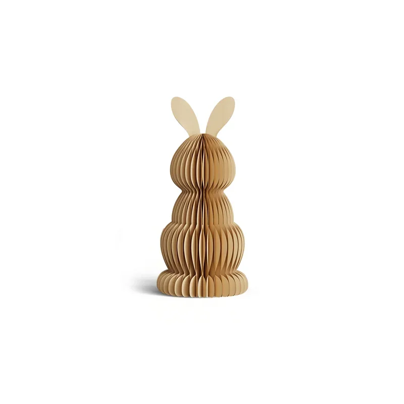 3D Honeycomb Easter Spring Bunny Family Figurine Trio Set View 10