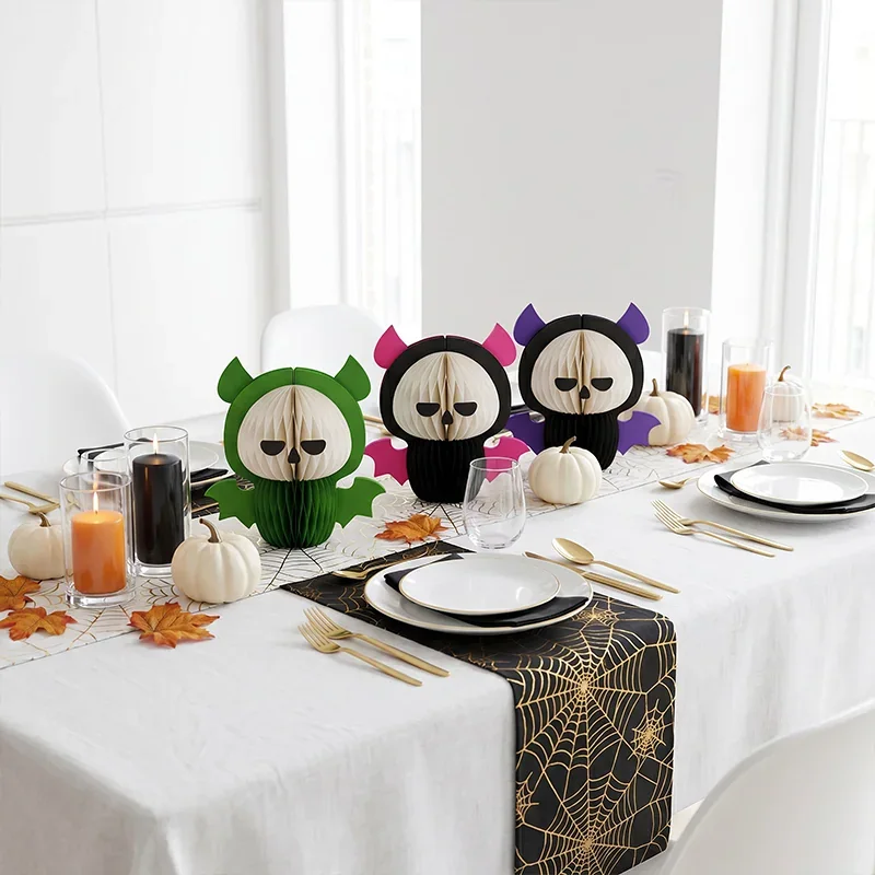 3D Honeycomb Halloween Vampire Bat Ghost Centerpiece View 10