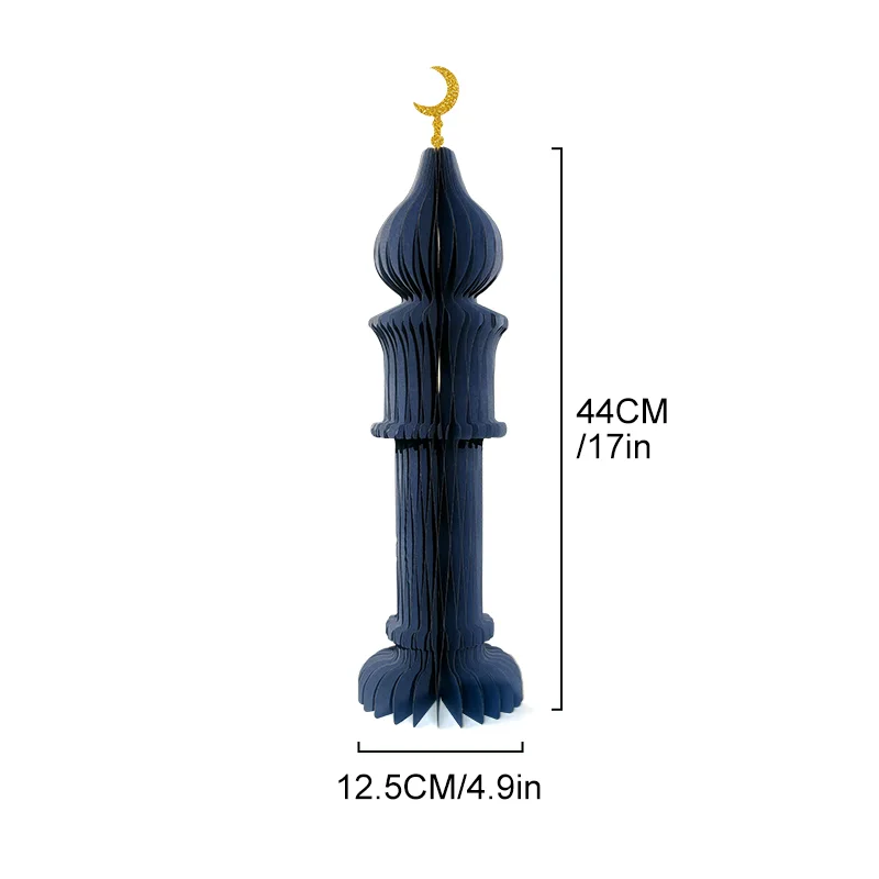 3D Honeycomb Ramadan Mosque & Crescent Moon Tabletop Scene Set View 8