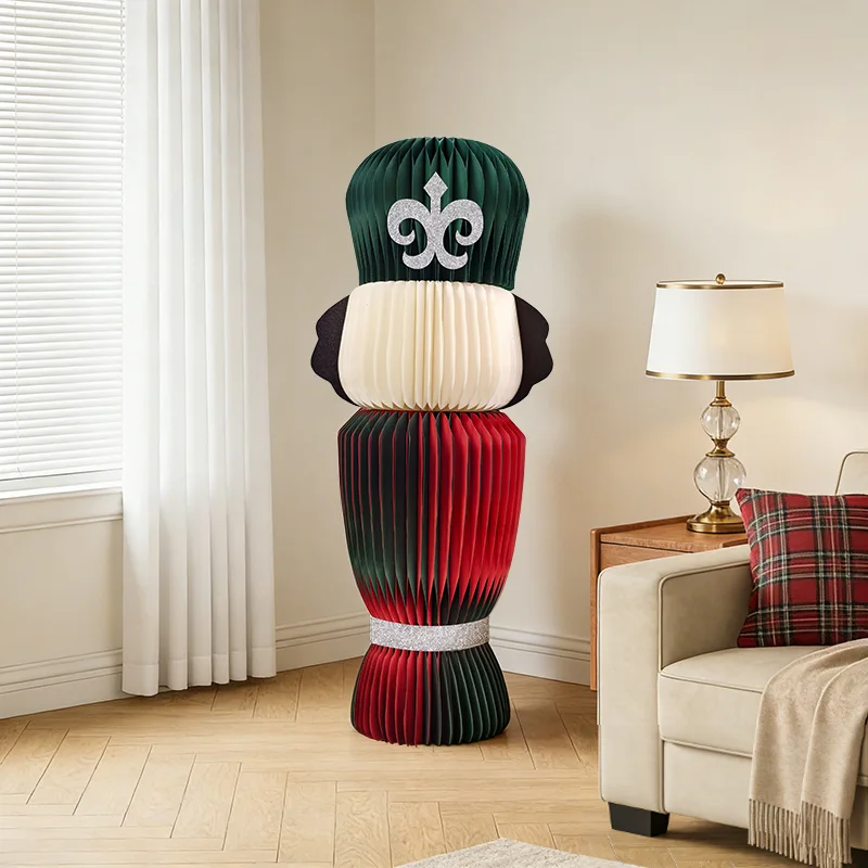 Foldable Honeycomb Paper Christmas Nutcracker Soldier Centerpiece