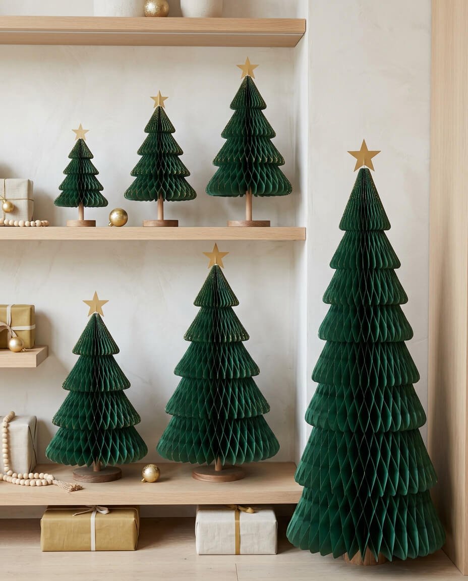 Foldable Honeycomb Christmas Trees